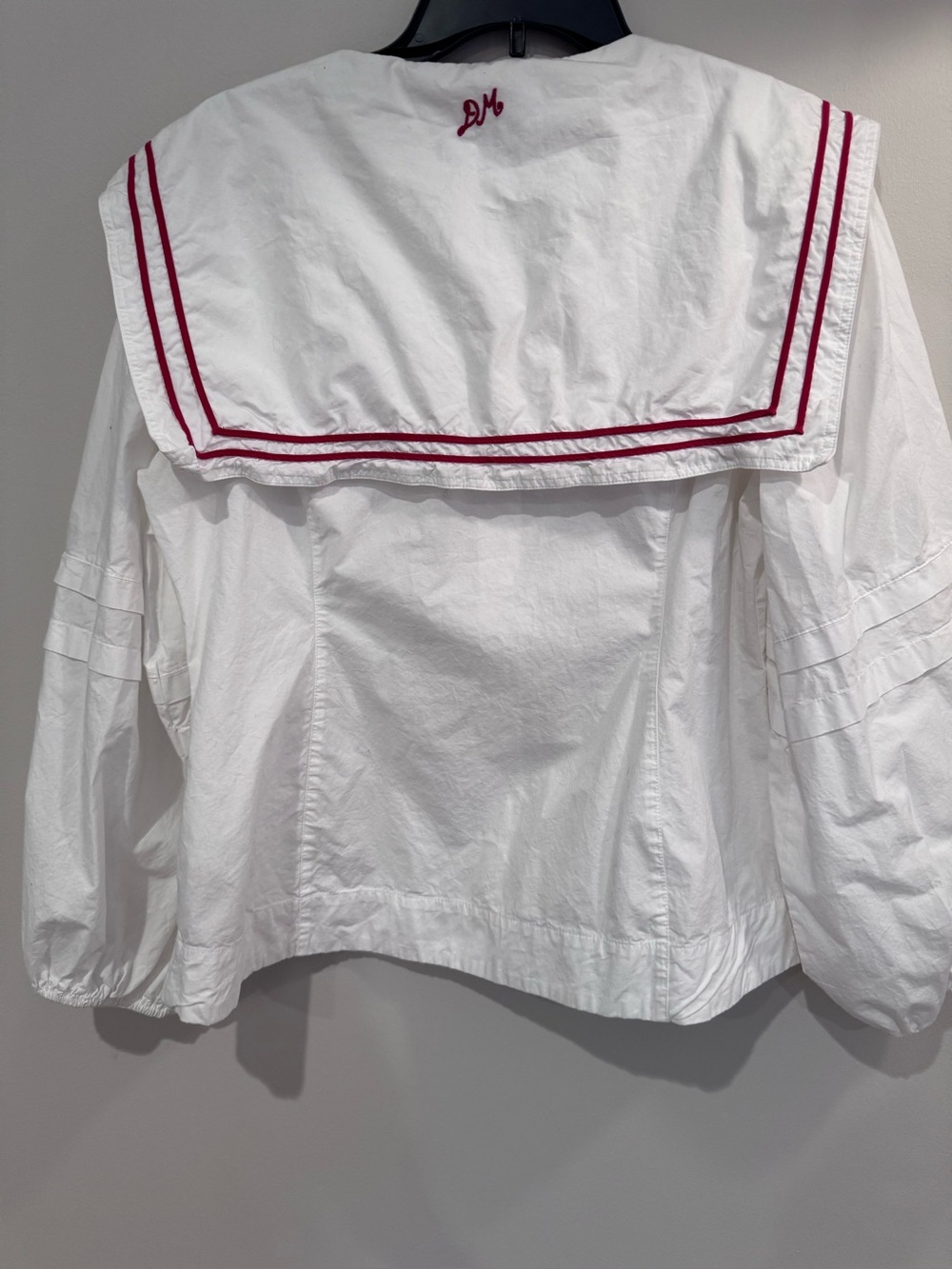 Damson Madder Elise Sailor Collar Long Sleeve Organic Cotton Blouse - Picture 6 of 10